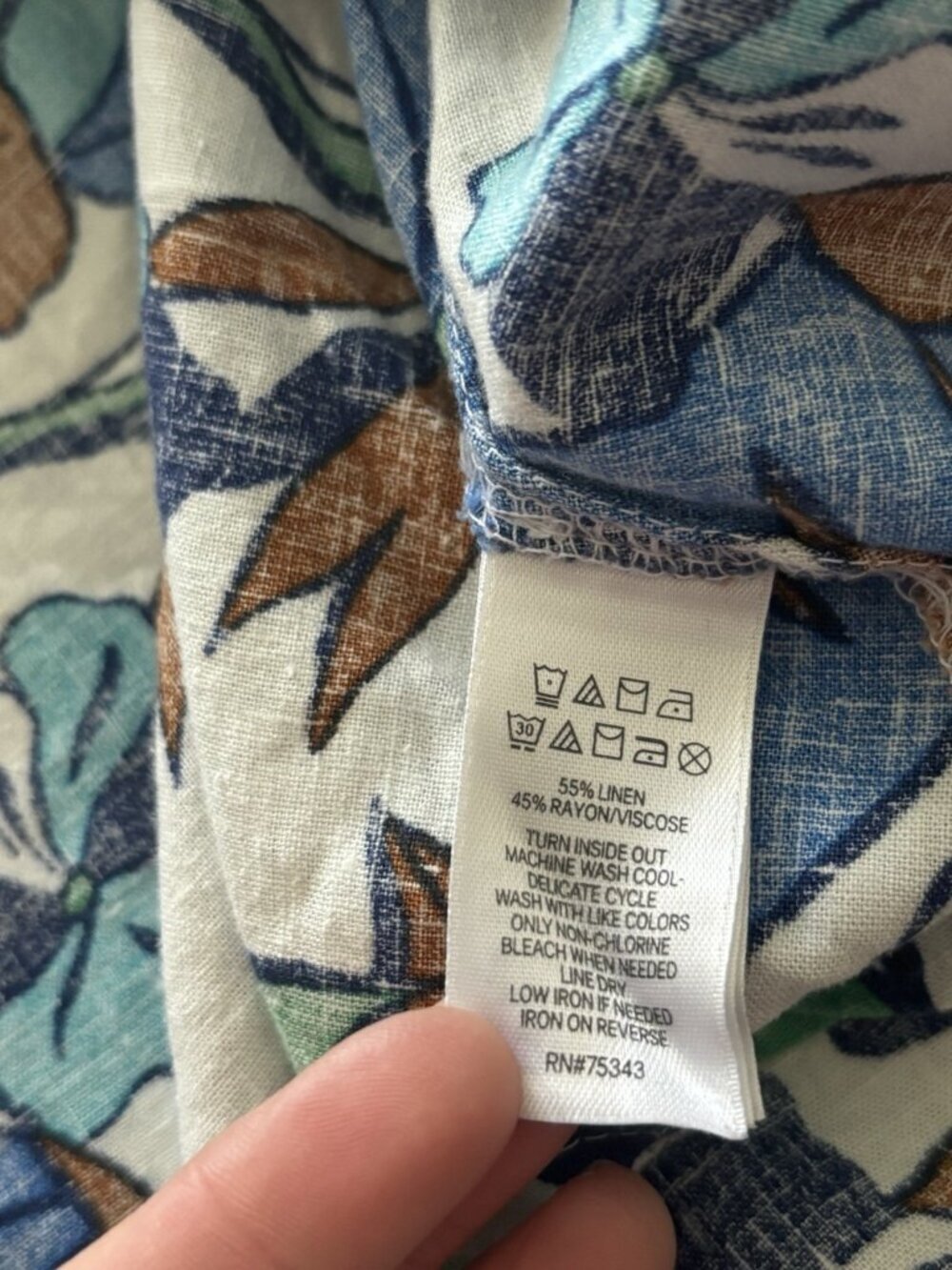 C&C California Linen Blend Maxi Dress Tropical Print Fit And Flare Large Coastal - Picture 14 of 14